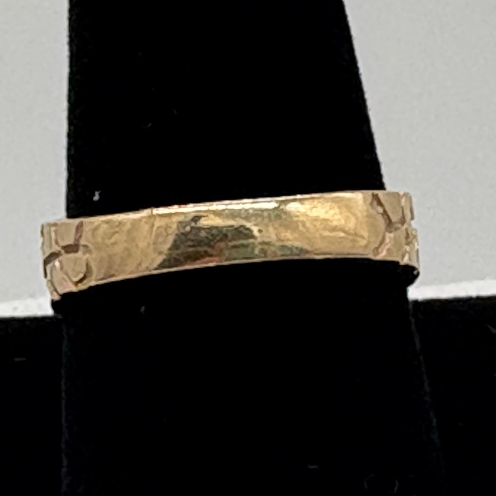 14k Gold Nugget Design Blue Prong Set Stone - Picture 10 of 15